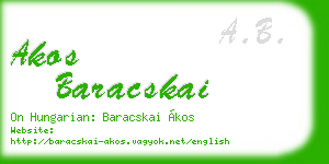 akos baracskai business card