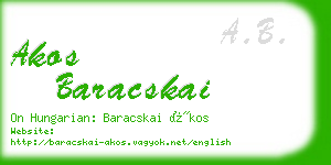 akos baracskai business card